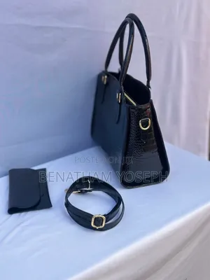 Women's Black Leather Tote Bag