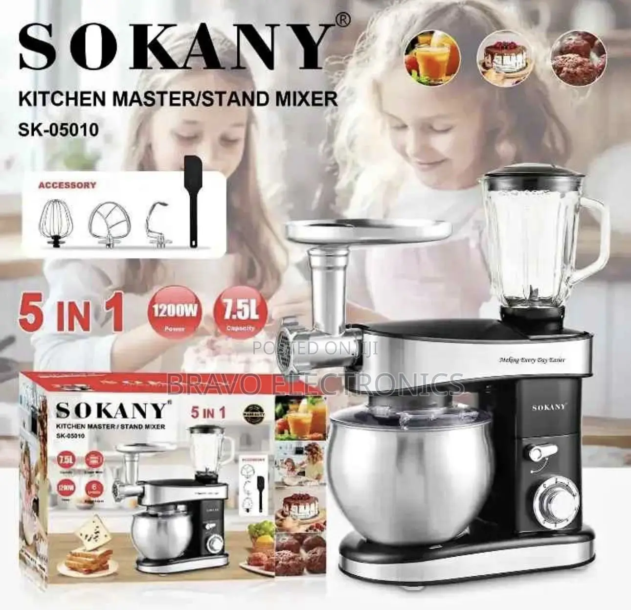 Sokany Stand Mixer + Kitchen Master 5-in-1 Kitchen Bundle