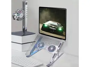 Foldable Laptop Stand With Dual Cooling Fans / የላፕቶፕ ማስቀመጫ ኩለር ጋር
