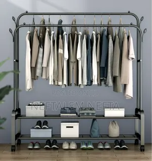 Cloth Dryer Stand With Double Shelf