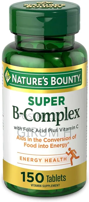 Nature's Bounty Super B-Complex With Folic Acid Plus Vitamin C.