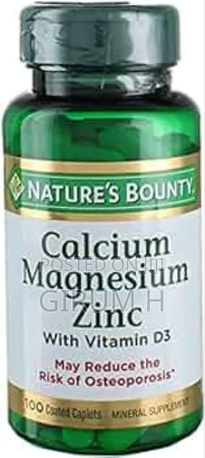 Nature's Bounty Calcium Magnesium Zinc With Vitamin D3 Supplement