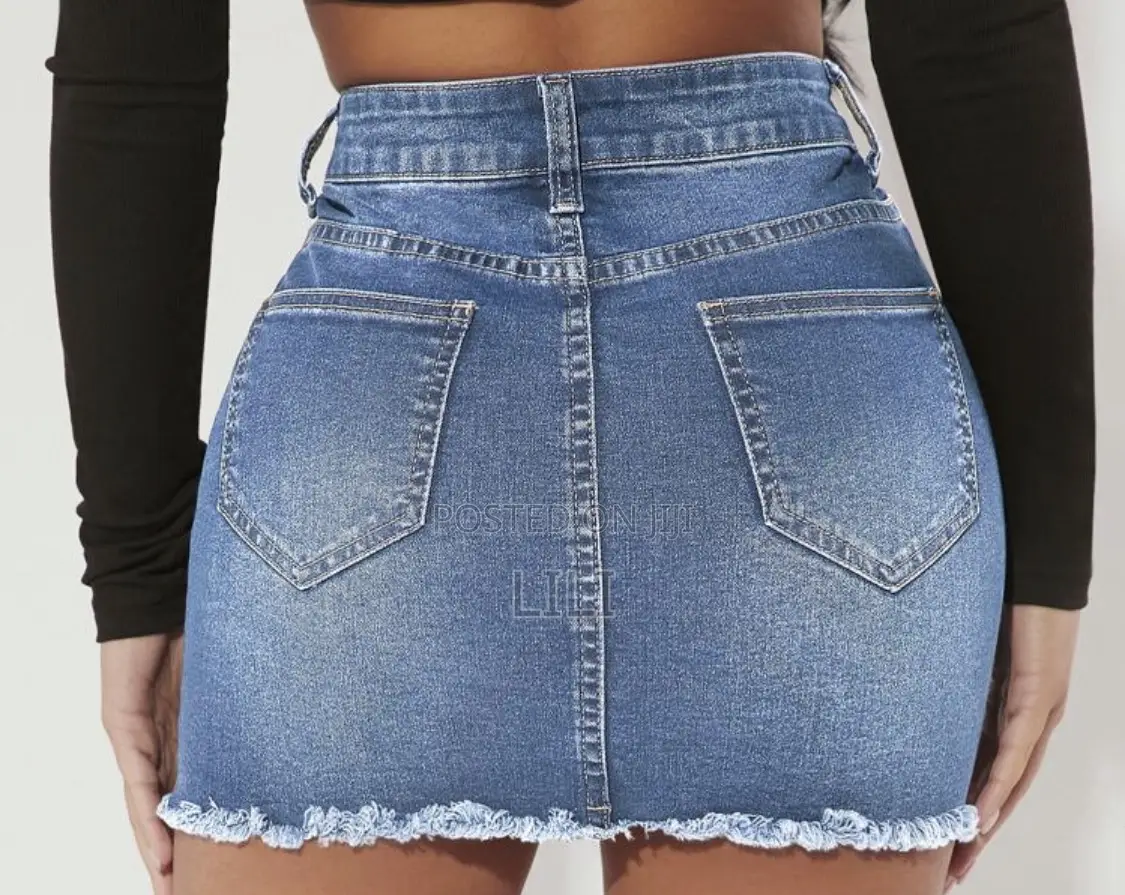 Forever 21 - Ripped Raw Hem Denim Skirt