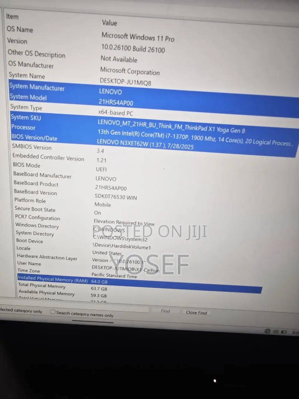 New Laptop Lenovo Thinkpad X1 Yoga 64GB Intel Core i7 SSD 512GB
