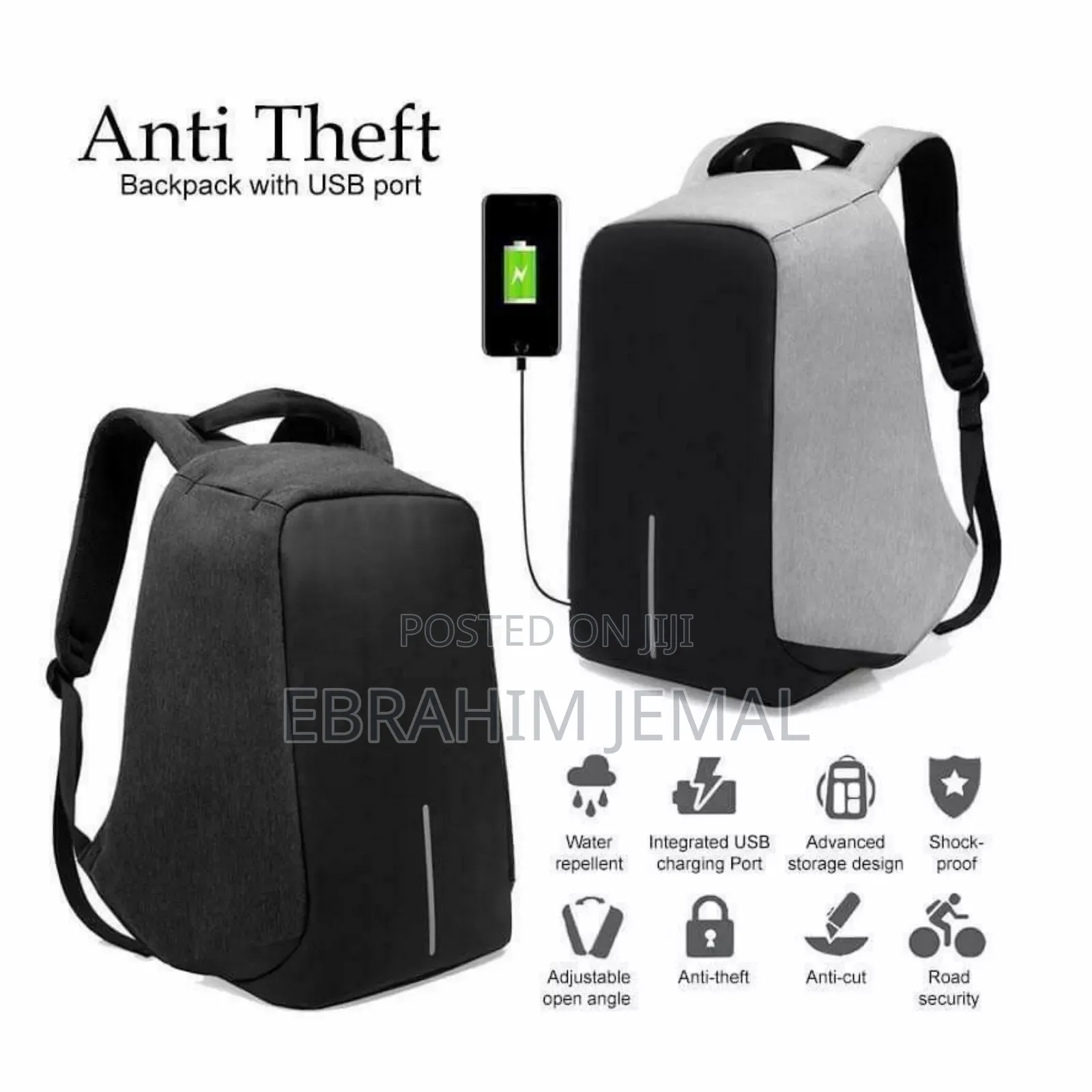 Anti-Theft Laptop Backpack