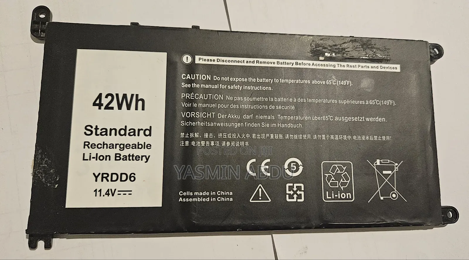 Laptop Battery Yrdd6