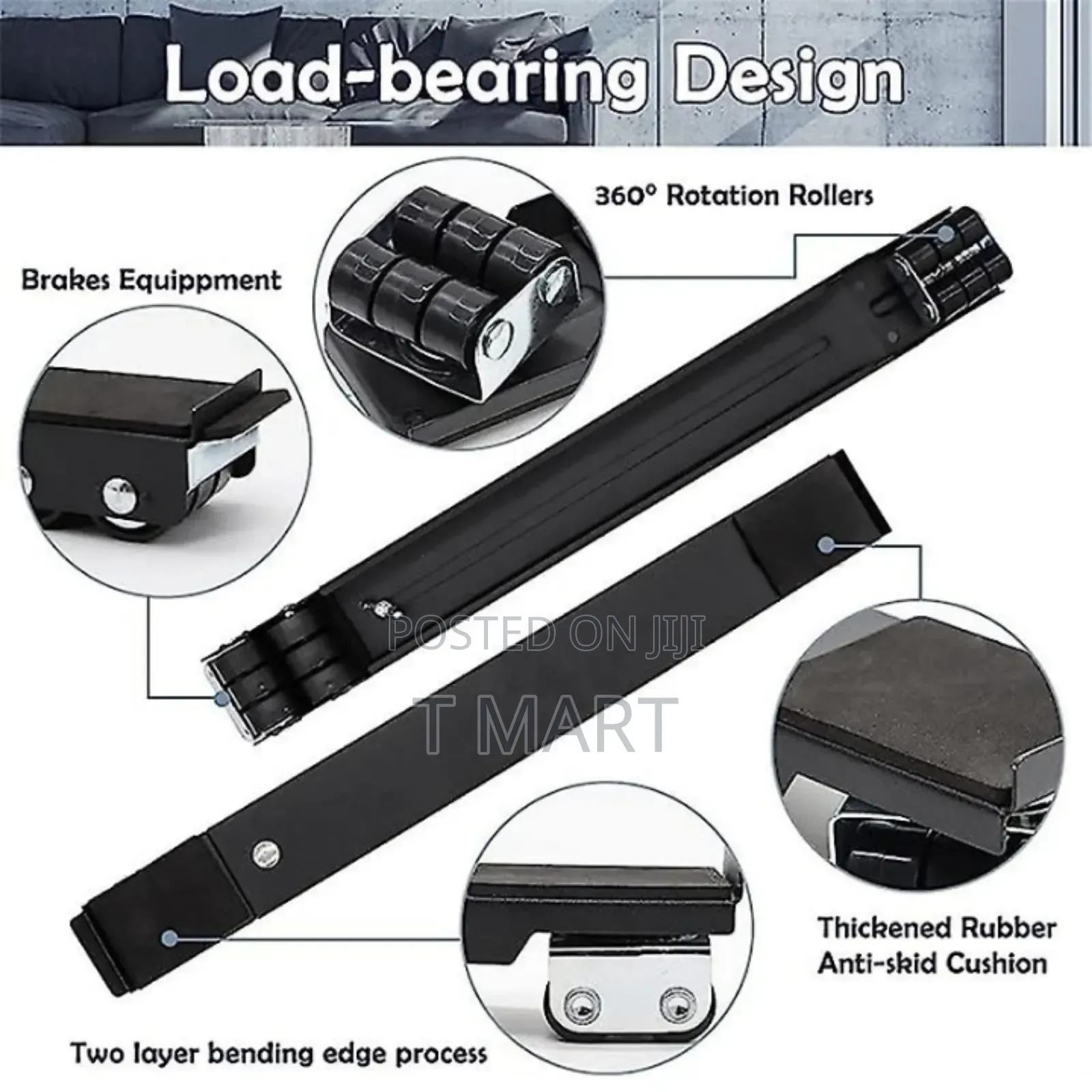 Adjustable Moving Roller Wheels Stand With Brake.