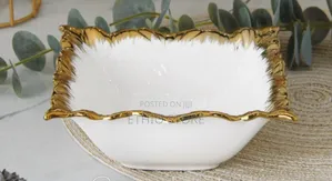 Luxury Gold Rimmed Ceramic Bowl