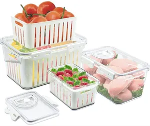 4pcs Storage Box For Fruit,Meat And Vegetables