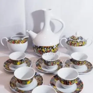 Saba Sini 29-Piece Ceramic Dinner Set - Traditional Ethiopian Design