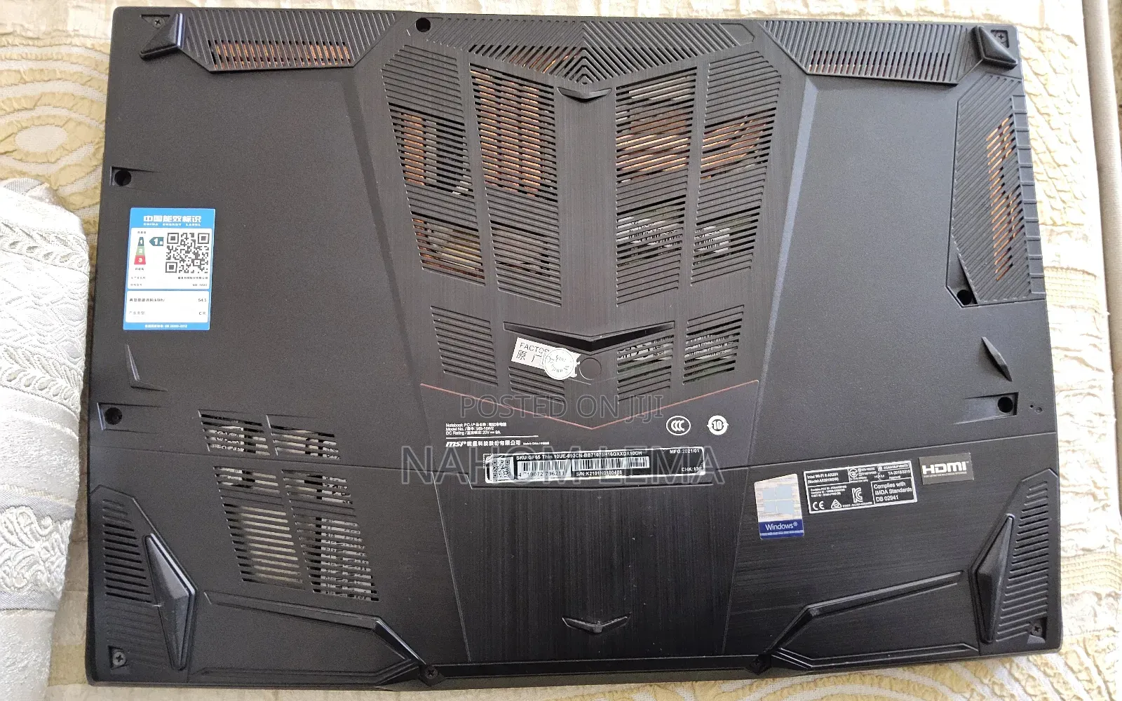 Laptop MSI GF65 Thin 10UE 16GB Intel Core I7 HDD+SSD 500GB