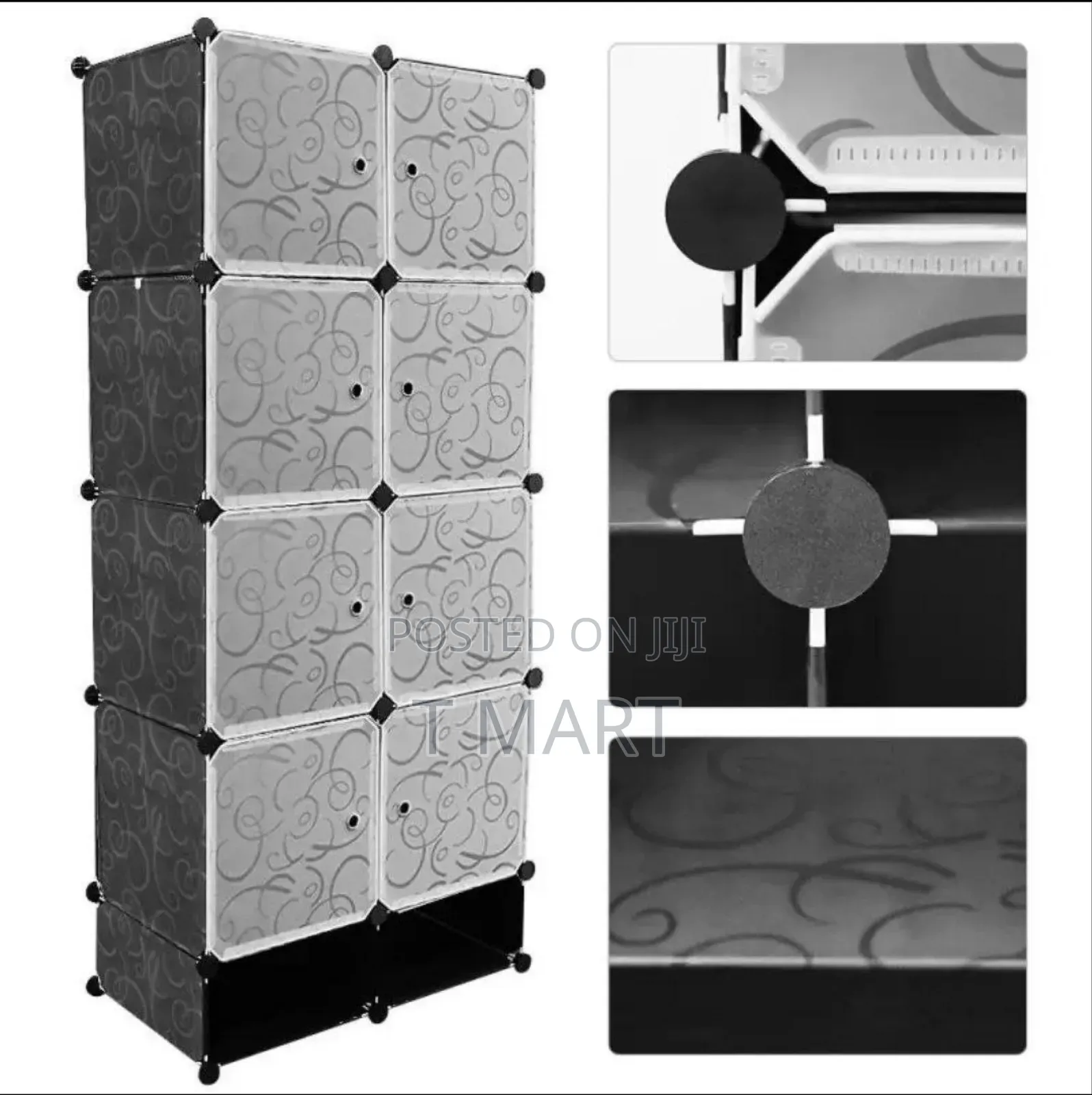 Plastic And Metal Cubic Cloth Cabinet