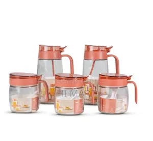 5pcs Glass Spice And Oil Storage Set