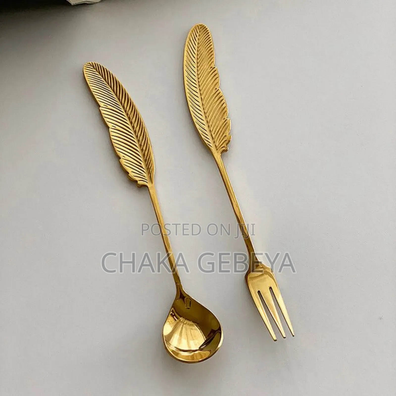 Elegant Golden Leaf Design Spoons-Set of 6 for Tea, Sugar,Cake Serving