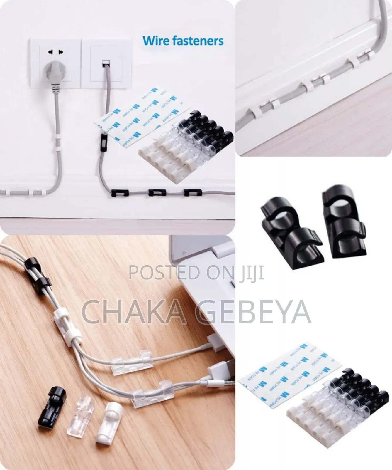 Reusable Wire Clips for Wall Desk | Keeps Cables Neat Tidy