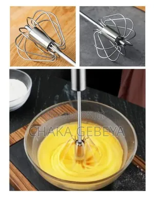 Hand-Powered Stainless Steel Egg Cream Beater | No Electricity