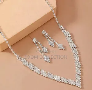 Shiny Bridal Necklace Earring Set – Elegant New