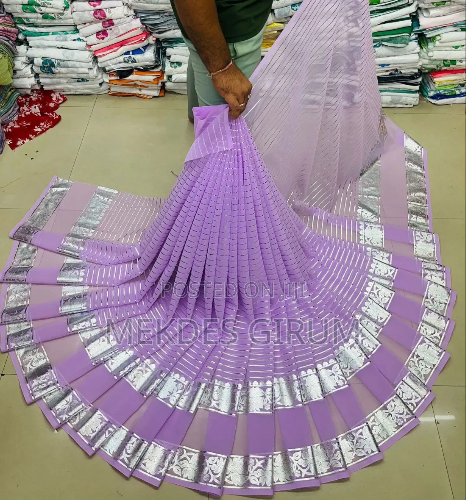 የህንድ 6 ሜትር ሽፎን ጨርቆች