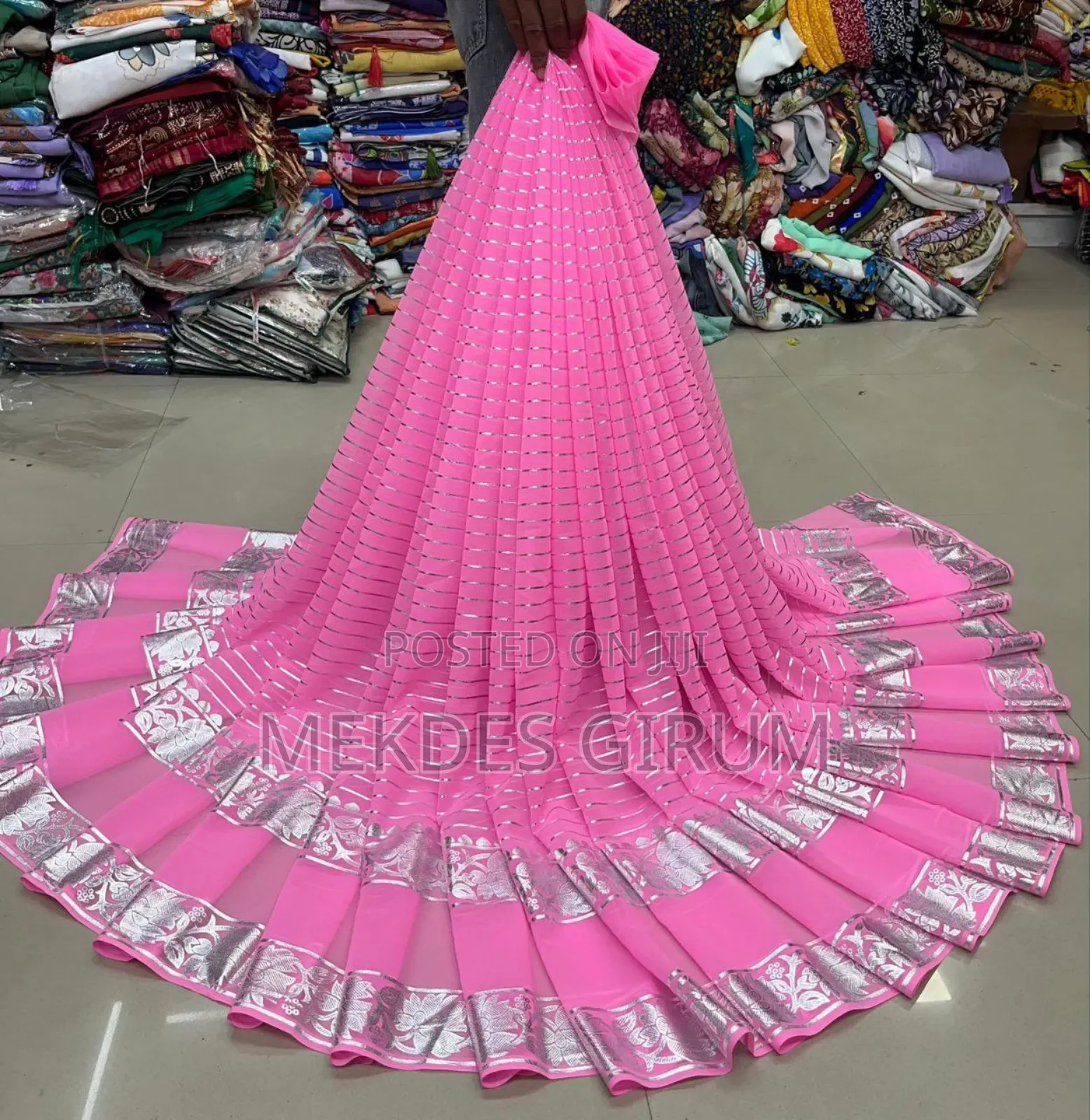 የህንድ 6 ሜትር ሽፎን ጨርቆች