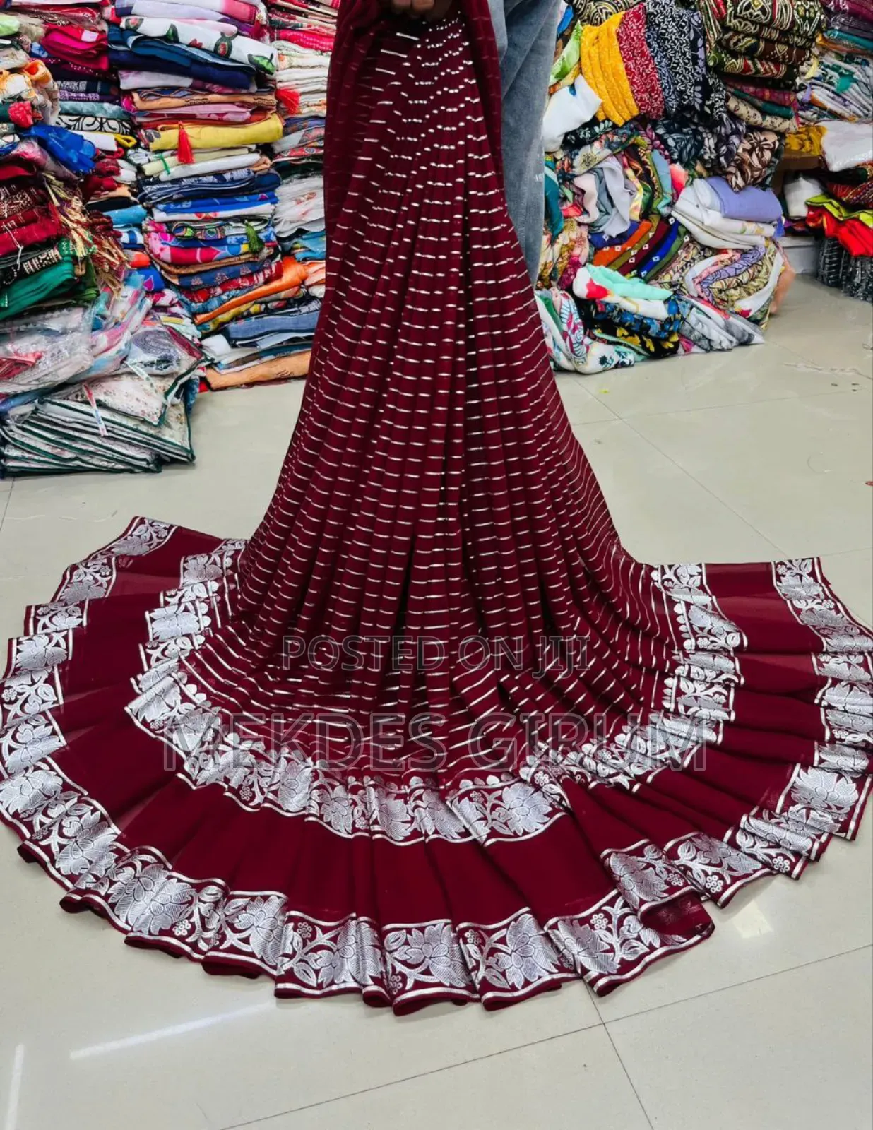 የህንድ 6 ሜትር ሽፎን ጨርቆች