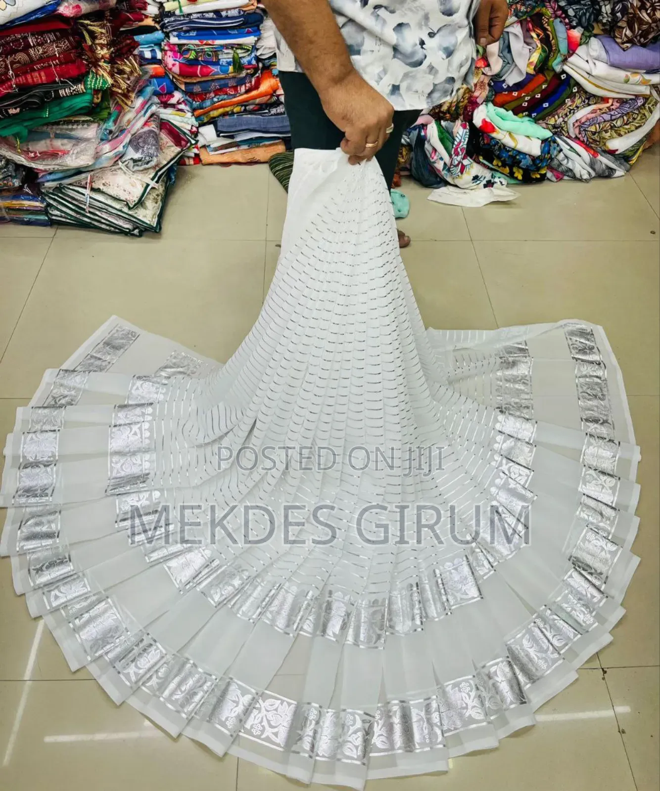 የህንድ 6 ሜትር ሽፎን ጨርቆች