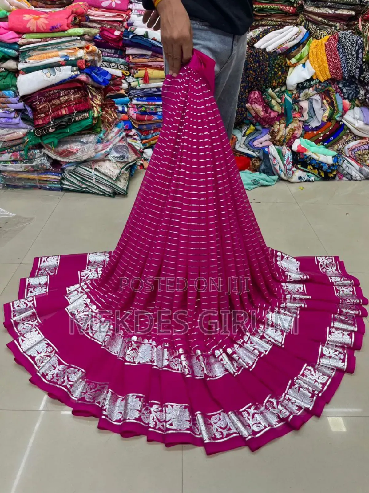 የህንድ 6 ሜትር ሽፎን ጨርቆች