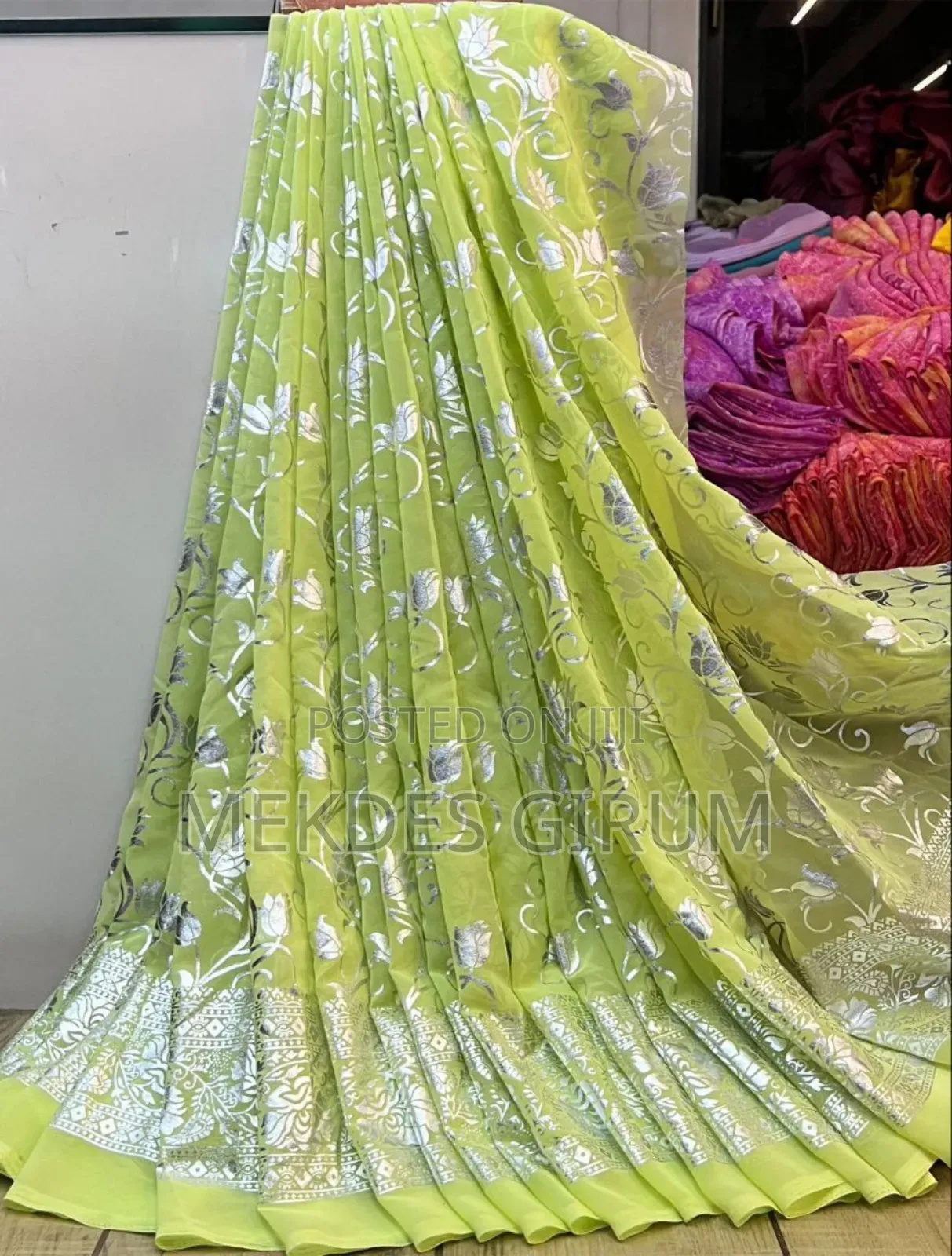 የህንድ 6 ሜትር ሽፎን ጨርቆች