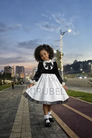 Elegant Black White Girls Party Dress – Dyk Kids (Custom Made)