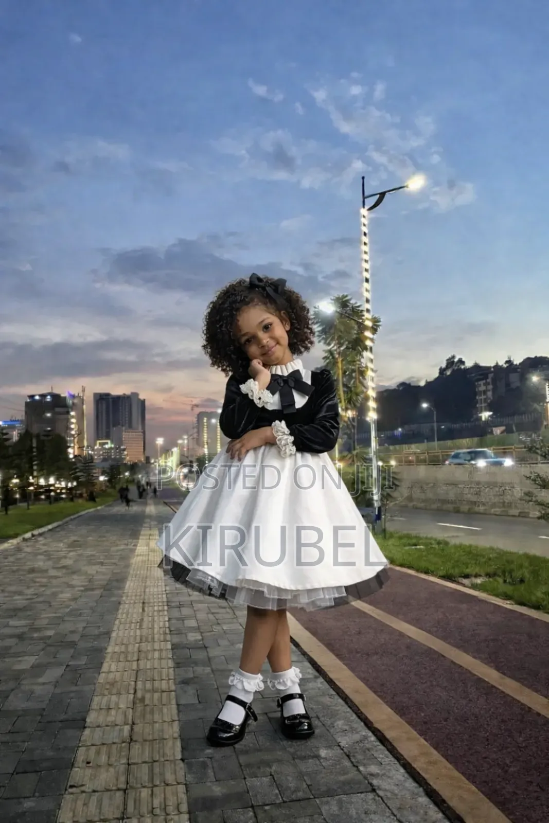 Elegant Black White Girls Party Dress – Dyk Kids (Custom Made)