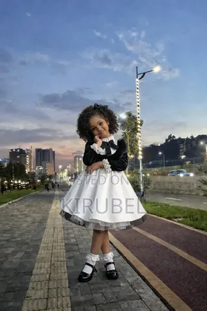 Elegant Black White Girls Party Dress – Dyk Kids (Custom Made)
