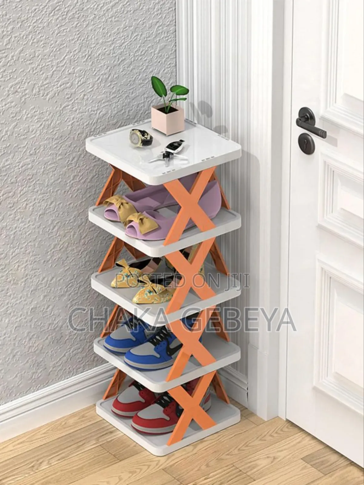 Hard Plastic Shoe Rack - No Tools Needed, Compact Design