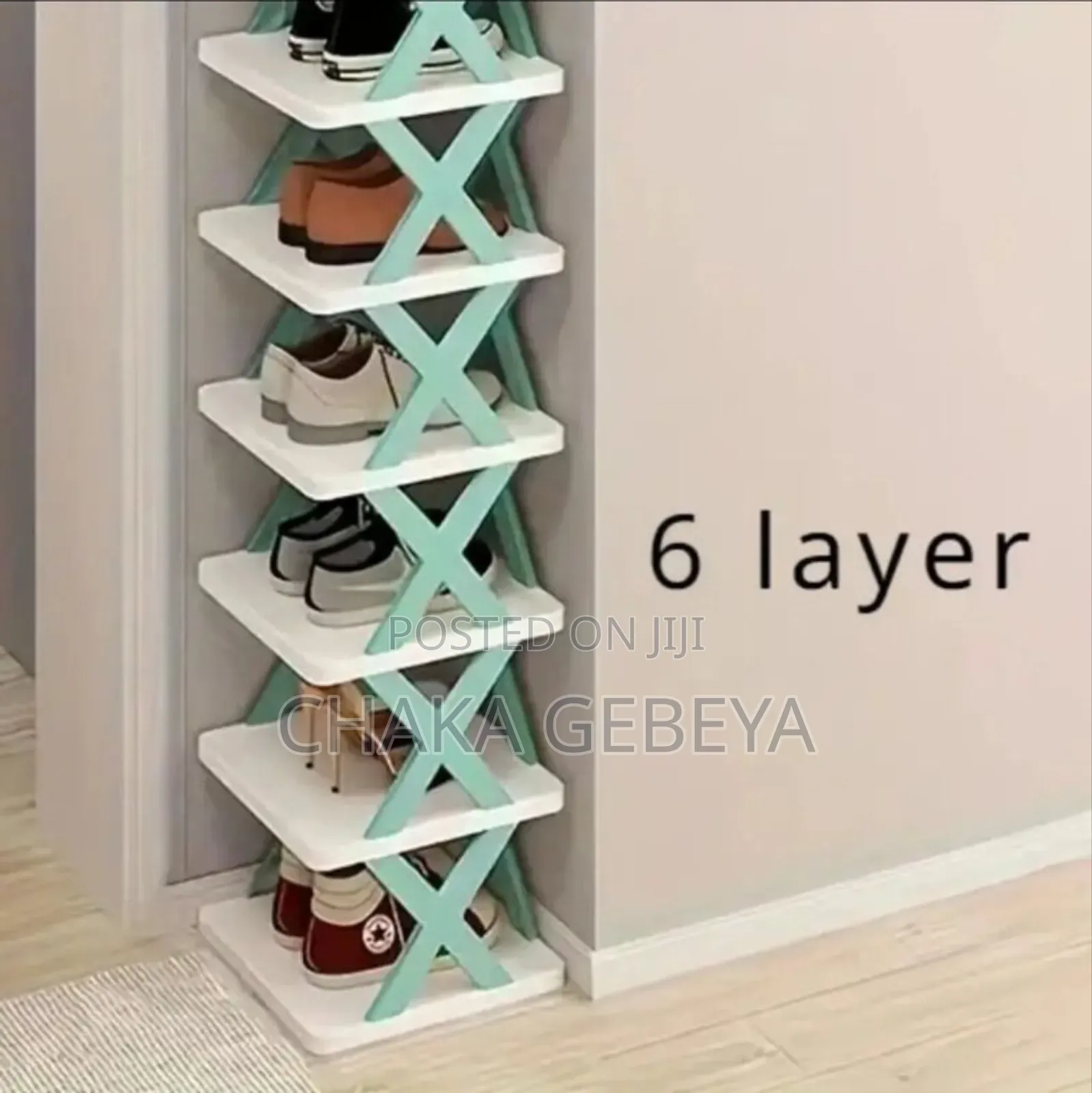Hard Plastic Shoe Rack - No Tools Needed, Compact Design