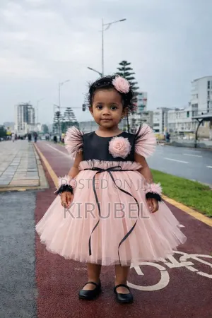 Cute Pink Black Baby Girl Party Dress – Dyk Kids (Custom Made)