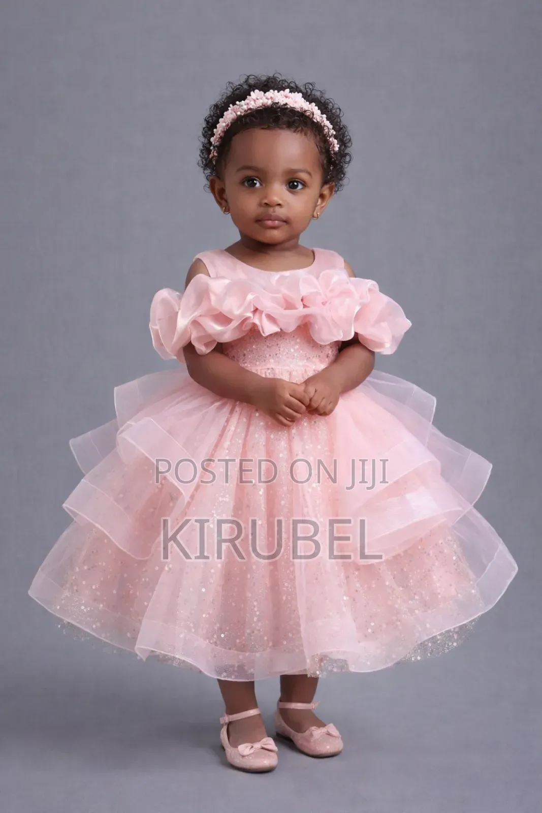 Baby Girl Elegant Pink Tulle Dress – Custom Made | Dyk Kids