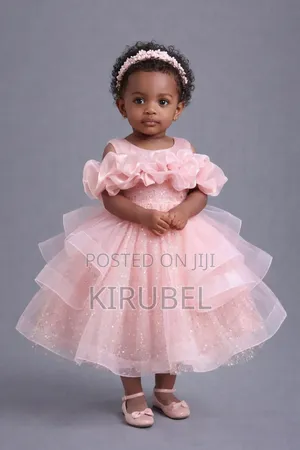 Baby Girl Elegant Pink Tulle Dress – Custom Made | Dyk Kids