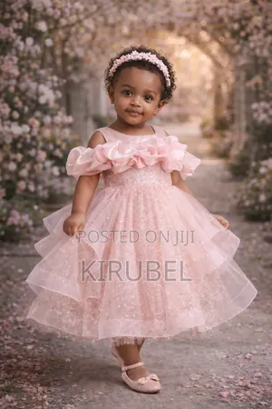 Baby Girl Elegant Pink Tulle Dress – Custom Made | Dyk Kids