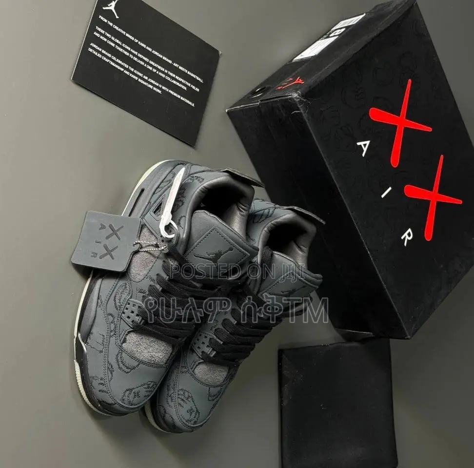 Original Air Jordan 4 Retro X Kaws ‘Dark Gray’ Men’S Shoes
