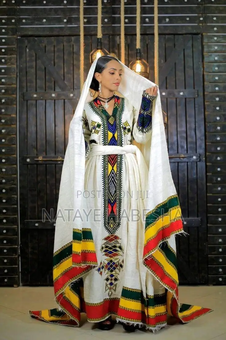 Ethiopian Clothing Traditional Dress Habesha Kemisሽፎን ቀሚስ አልባሳት የሀበሻ