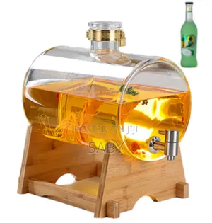 Clear Wine Barrels Jar With Bambo