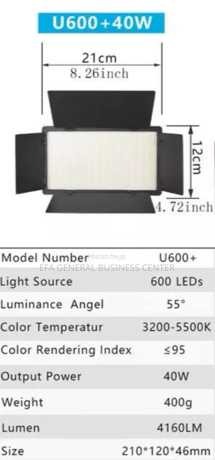 Profession Photo and Video Led 600light Kit With Stand