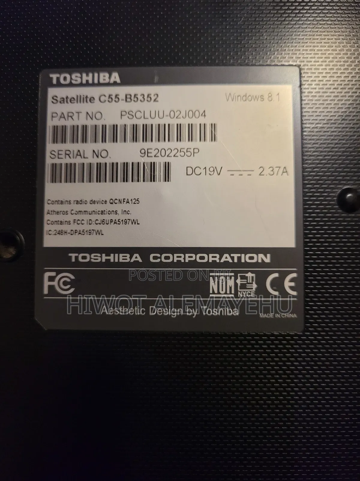 Laptop Toshiba Satellite C55 4GB SSD 640GB
