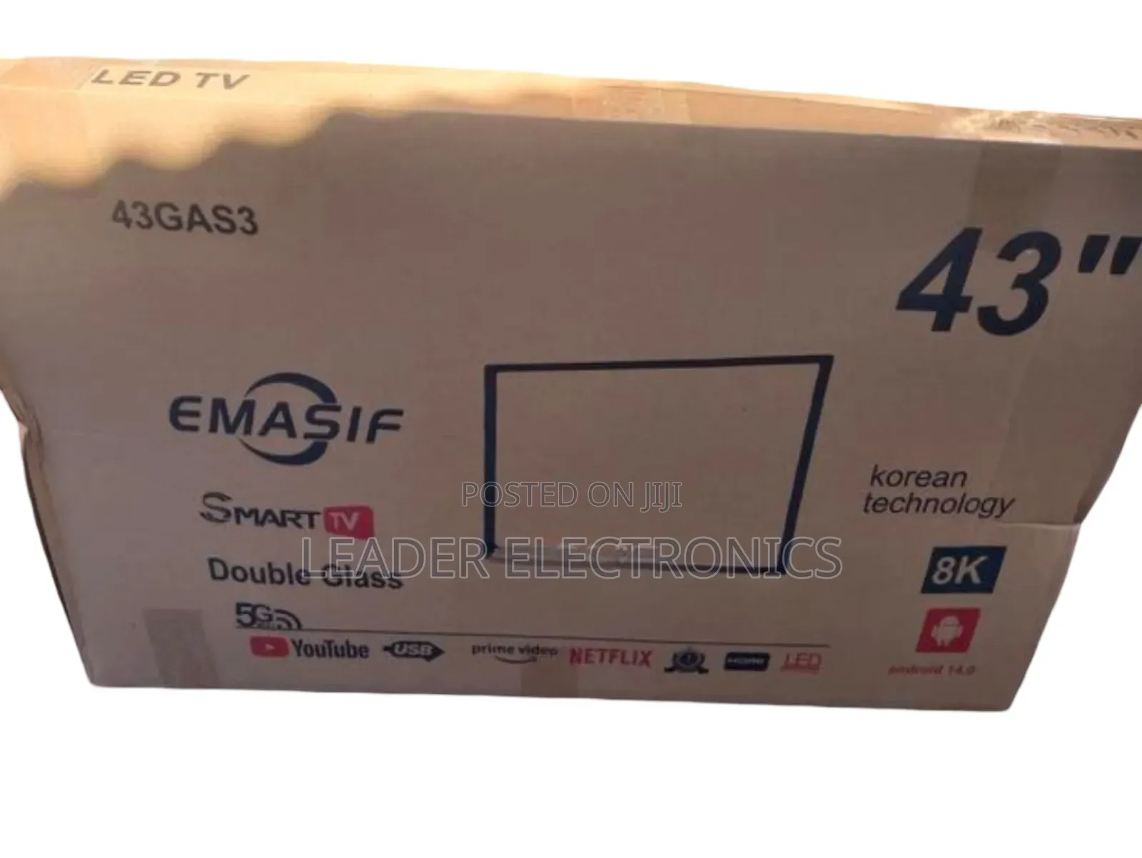 Emasif 43'' Smart Android Tv – Strong Double Glass, Smart