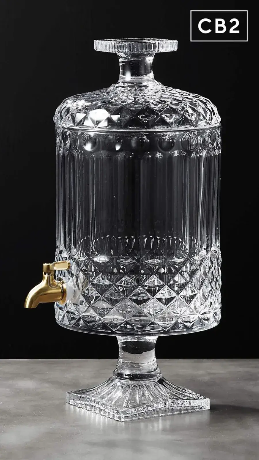 Glass Dispenser Jar With Stand And Glass Tumbler