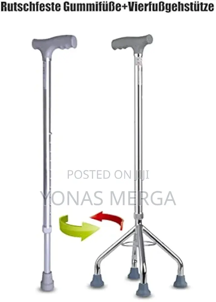 Walking Stick血腥ergonomic Grip, Chrome Matte Finish Wide Rubber Bush