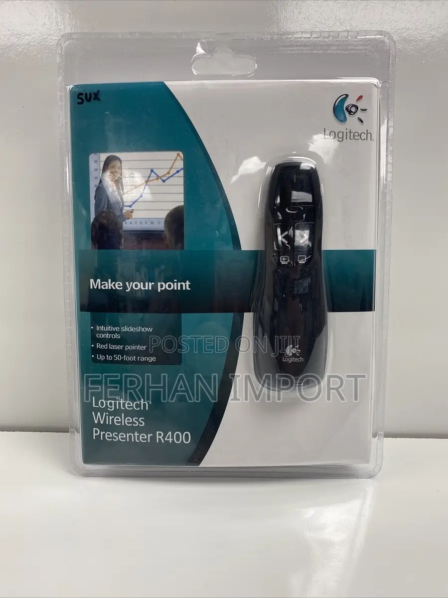 Logitech R400 Wireless Presenter Laser Pointer 50 Foot Range N
