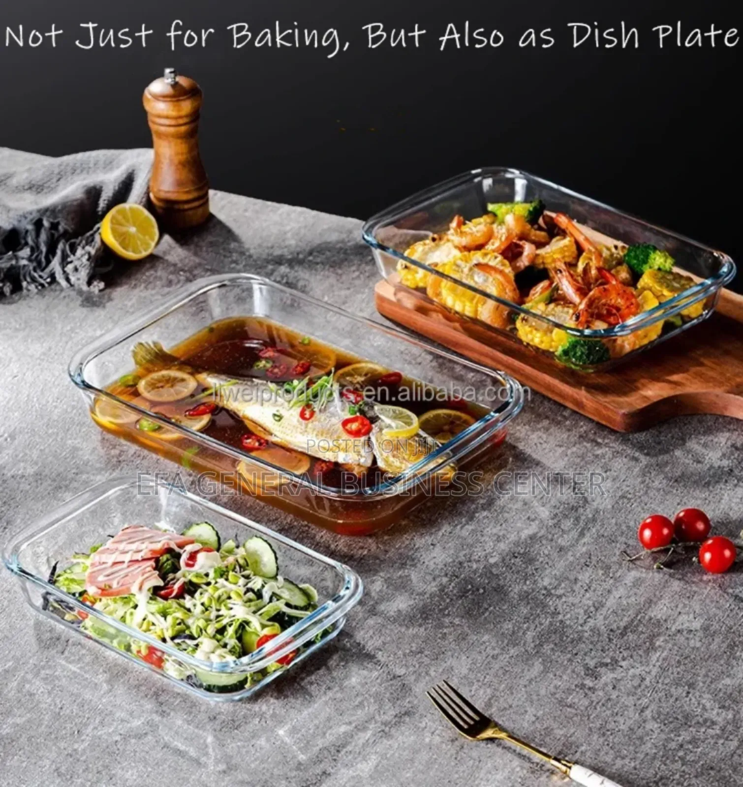 Tempered Glass Bakeware Set 3pcs
