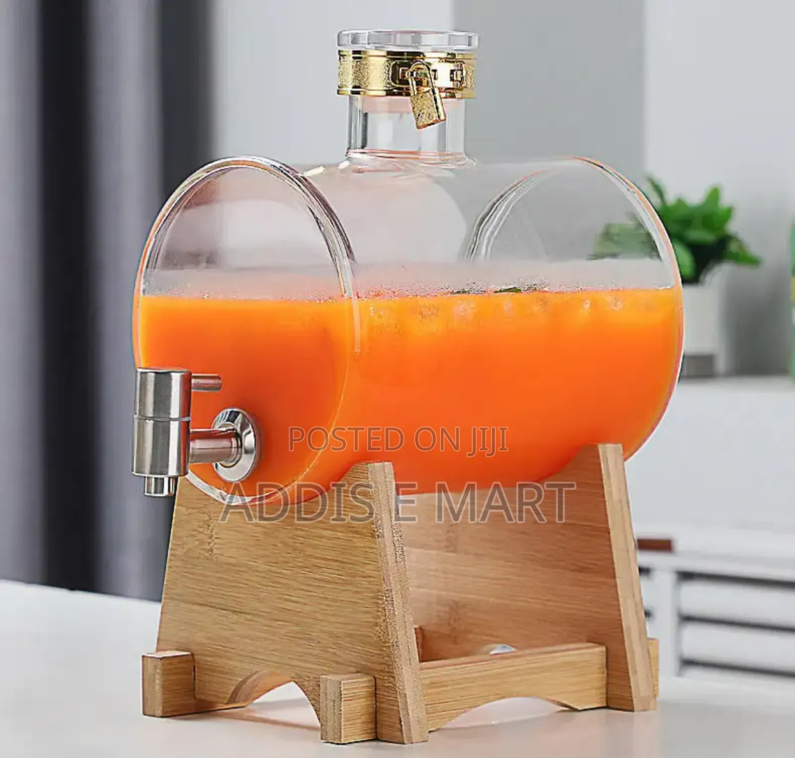 Glass Dispenser Jar With Bamboo Stand