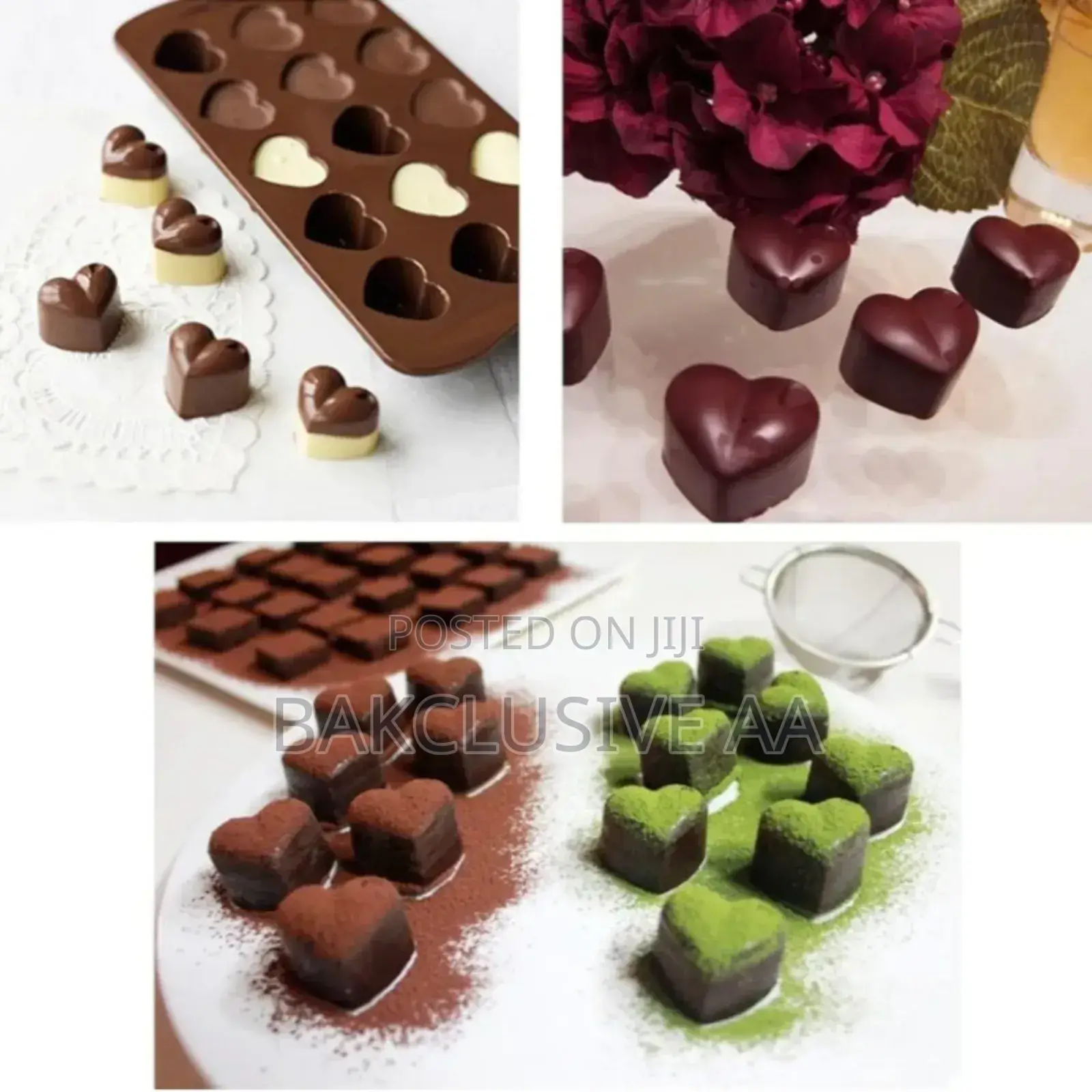 Silicone, Heart-Shaped Chocolate Mould