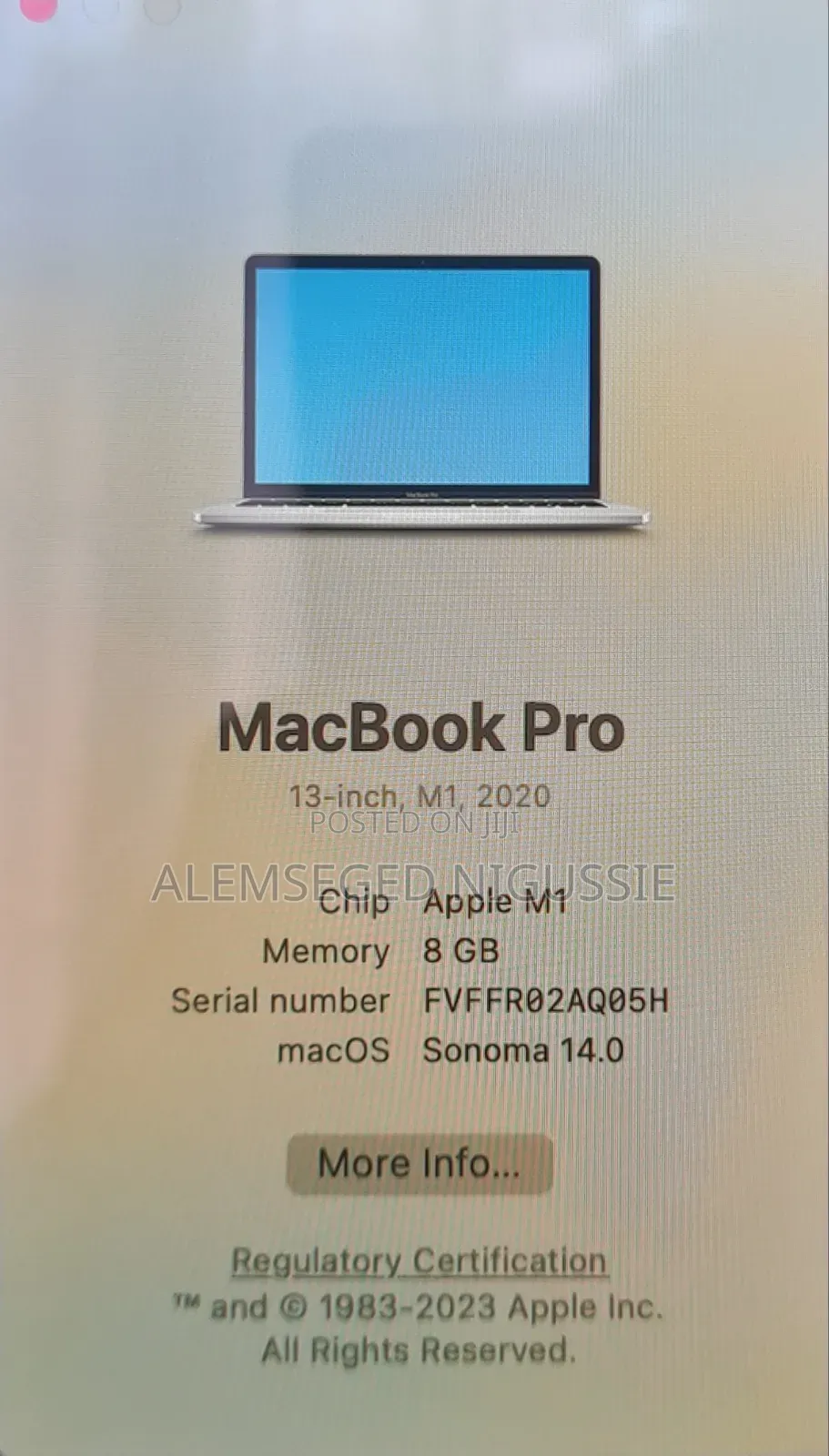 Laptop Apple MacBook Pro M1 8GB Apple M1 SSD 512GB