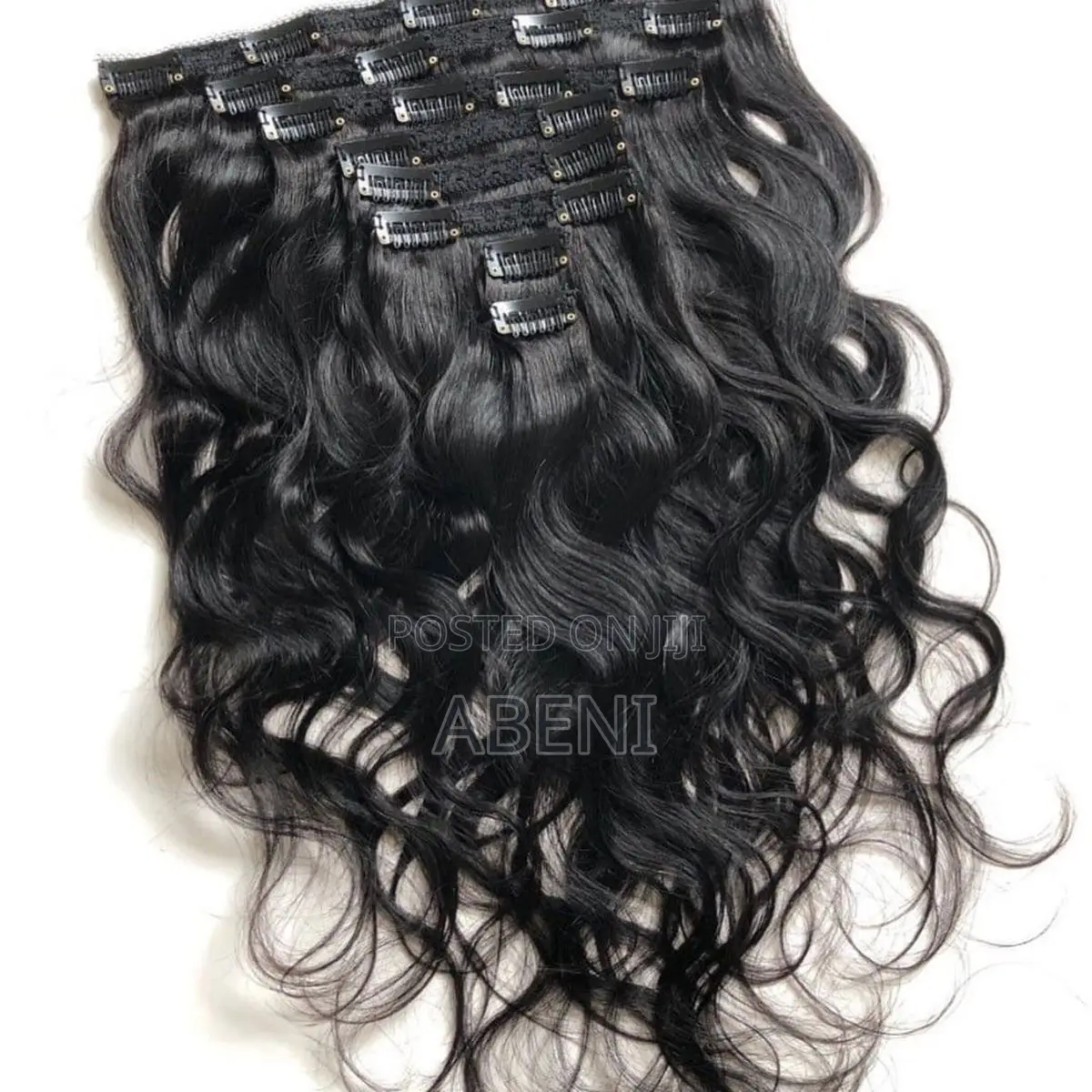 Hair Extensions Black Color 16 Clips 22 Inch